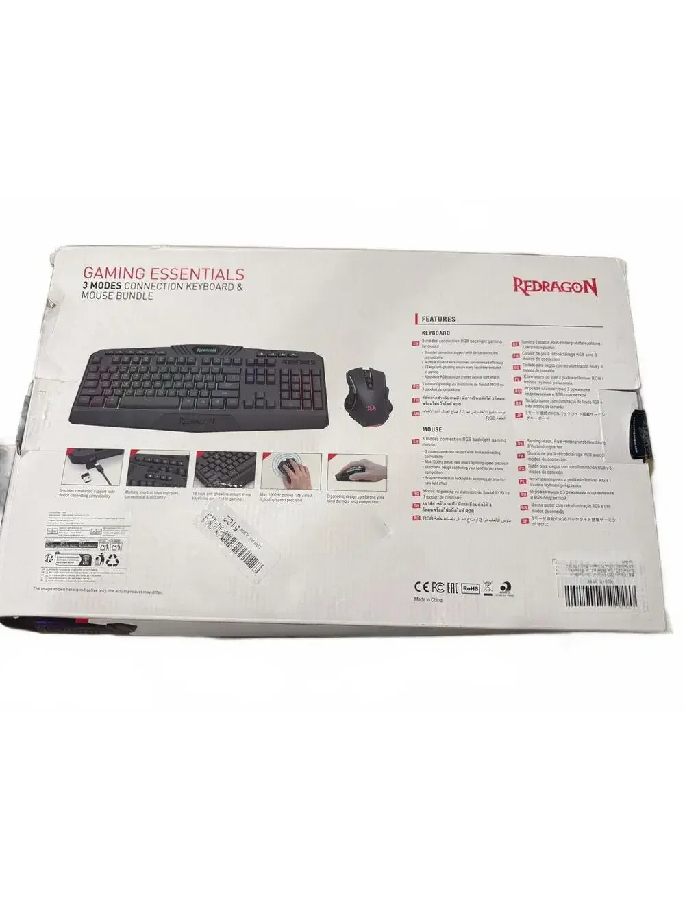 Redragon Gaming Essentials 3-Mode RGB Keyboard & Mouse Bundle Wireless